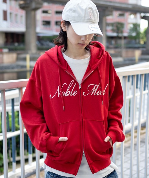 WEGO（ウィゴー）の「WEGO/【25年秋冬新作】グラフィックロゴダブルZIPパーカー（パーカー・メンズ・ブラウン/レッド/ネイビー/杢グレー/グレー系その他/ブラック・SMALL/MEDIUM/LARGE）」の12枚目の写真