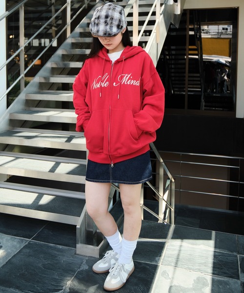 WEGO（ウィゴー）の「WEGO/【25年秋冬新作】グラフィックロゴダブルZIPパーカー（パーカー・メンズ・ブラウン/レッド/ネイビー/杢グレー/グレー系その他/ブラック・SMALL/MEDIUM/LARGE）」の18枚目の写真