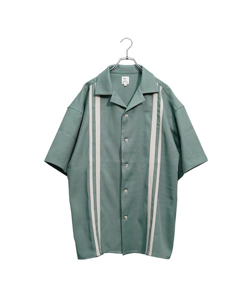 MinoriTY(マイノリティ)の「【MinoriTY Select】オープンカラーラインブッチャー半袖シャツ(シャツ/ブラウス・メンズ・ブラック/アイボリー/ブルー・M/L)」の14枚目の写真