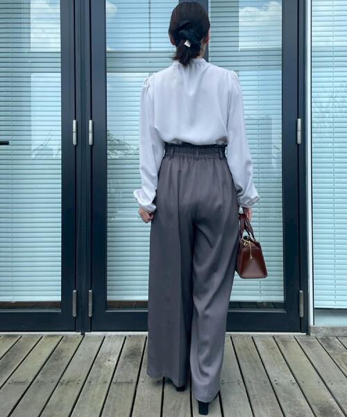 couture brooch(クチュールブローチ)の「【帯電防止・通勤】ウエストリボン サスペンダー付きワイドパンツ(その他パンツ・レディース・ベビーピンク/ブラウン系/ダークグレー・38/36/42/40)」の17枚目の写真