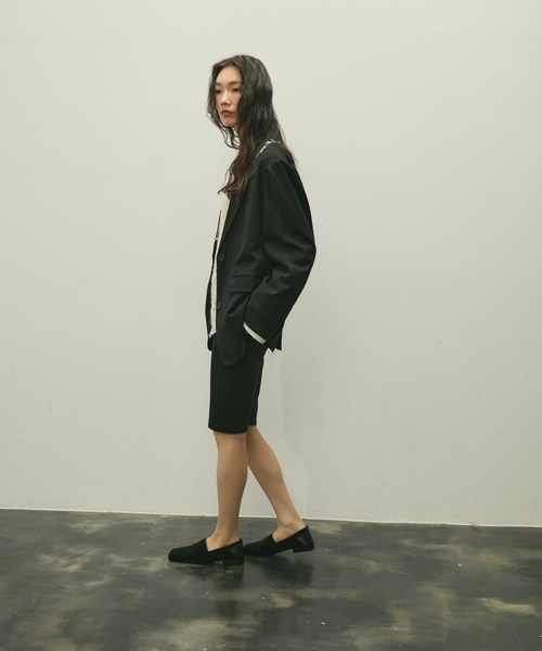 Lutim by u（ルチバイユー）の「Over shoulder jacket / オーバーショルダージャケット（テーラードジャケット・レディース・ブラック/ブラウン・FREE）」の15枚目の写真