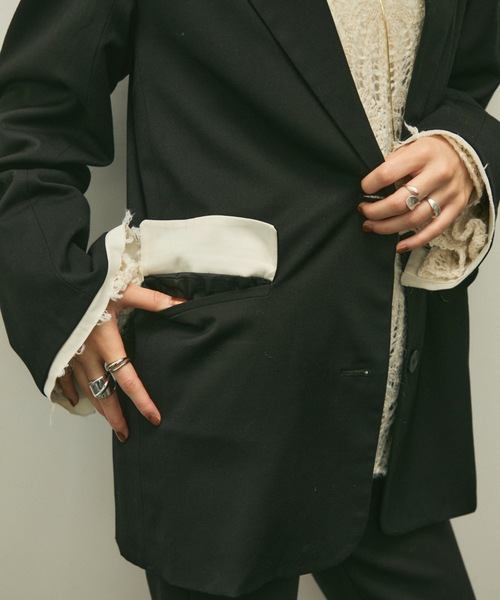 collab オーバーショルダーテーラードジャケット　S Over shoulder jacket / オーバーショルダージャケット（テーラード