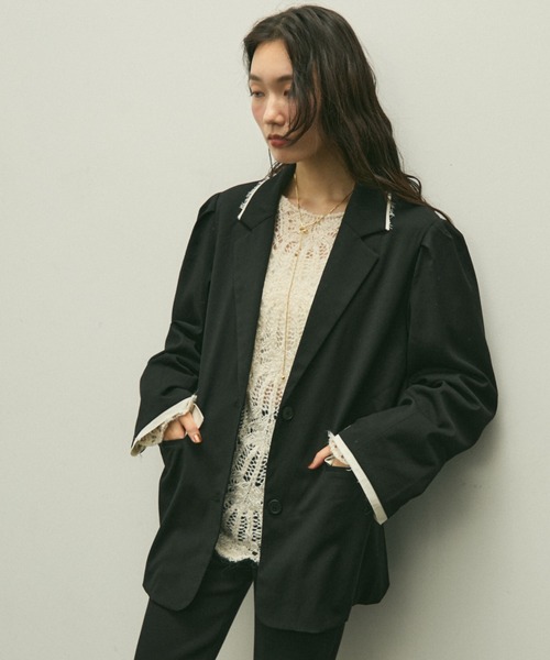 オーバーショルダーテーラードジャケット セール】Over shoulder jacket / オーバーショルダージャケット