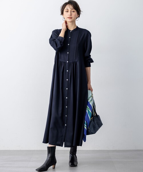 23区(ニジュウサンク)の「TWビエラ ブザム ワンピース(ワンピース・レディース・ネイビー系/グレー系・38)」の16枚目の写真