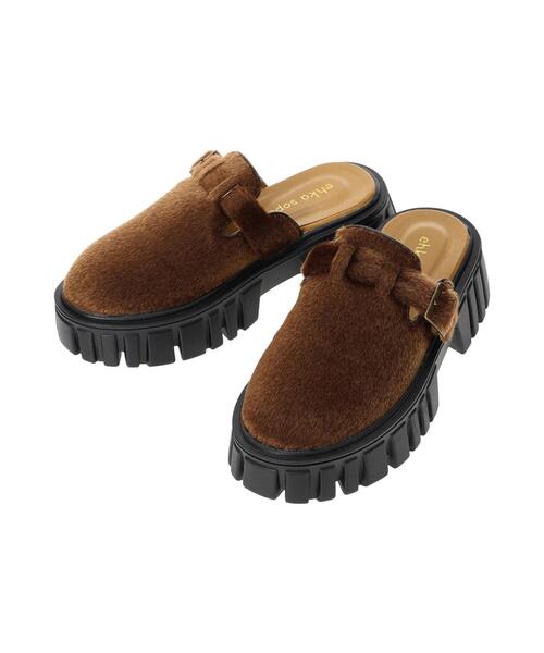 ehka sopo(エヘカソポ)の「厚底サボ(ブーツ・レディース・ブラウン/オフホワイト/ブラック・L/M)」の12枚目の写真