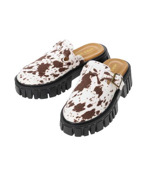 ehka sopo(エヘカソポ)の「厚底サボ(ブーツ・レディース・ブラウン/オフホワイト/ブラック・L/M)」の11枚目の写真