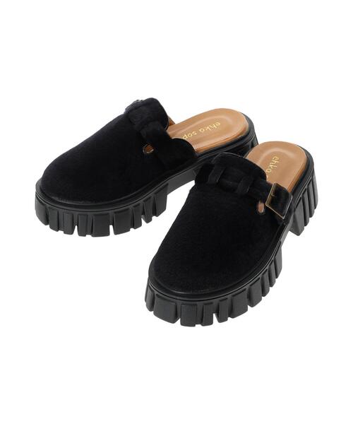 ehka sopo(エヘカソポ)の「厚底サボ(ブーツ・レディース・ブラウン/オフホワイト/ブラック・L/M)」の10枚目の写真