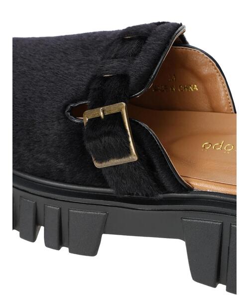 ehka sopo(エヘカソポ)の「厚底サボ(ブーツ・レディース・ブラウン/オフホワイト/ブラック・L/M)」の6枚目の写真