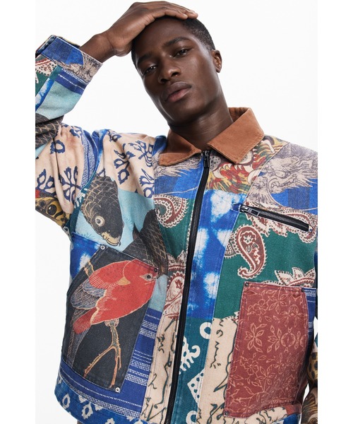 Desigual(デシグアル)の「パッチワークファブリックジャケット ユニセックス(その他アウター・メンズ・ホワイト・S/M/L/XL)」の4枚目の写真