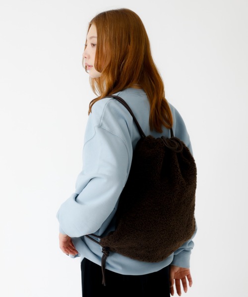 MASTER&Co（マスターアンドコー）の「【MASTER & COマスターアンドコー】2WAYボアナップザック/バッグ/ナップサック/ボア【WEB限定】（バックパック/リュック・レディース・ベージュ/ダークブラウン・フリー）」の21枚目の写真