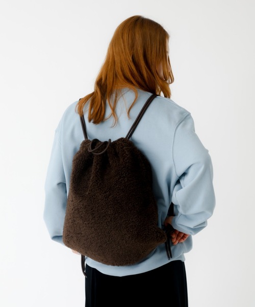 MASTER&Co（マスターアンドコー）の「【MASTER & COマスターアンドコー】2WAYボアナップザック/バッグ/ナップサック/ボア【WEB限定】（バックパック/リュック・レディース・ベージュ/ダークブラウン・フリー）」の13枚目の写真