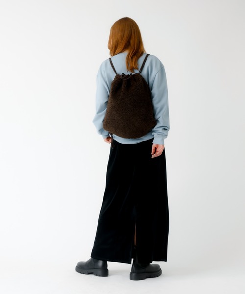 MASTER&Co（マスターアンドコー）の「【MASTER & COマスターアンドコー】2WAYボアナップザック/バッグ/ナップサック/ボア【WEB限定】（バックパック/リュック・レディース・ベージュ/ダークブラウン・フリー）」の14枚目の写真