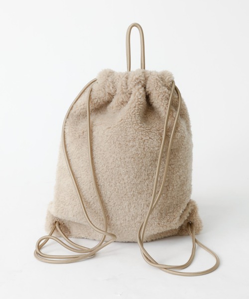 MASTER&Co（マスターアンドコー）の「【MASTER & COマスターアンドコー】2WAYボアナップザック/バッグ/ナップサック/ボア【WEB限定】（バックパック/リュック・レディース・ベージュ/ダークブラウン・フリー）」の15枚目の写真