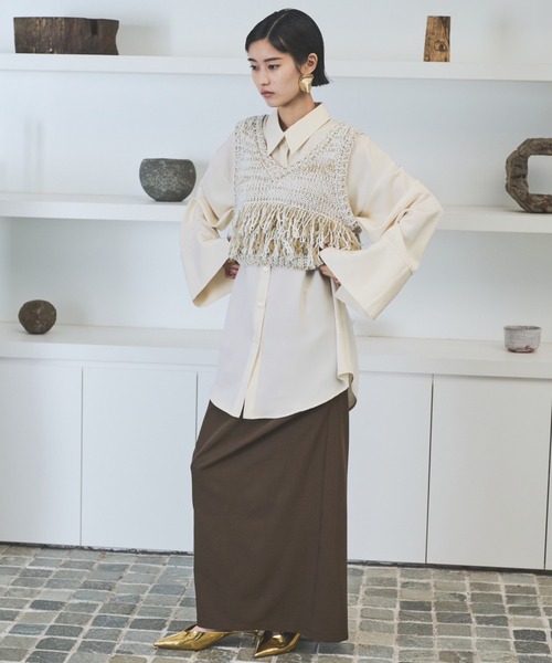 セール】ビッグカフスサテンオーバーシャツ（シャツ/ブラウス）｜AIC