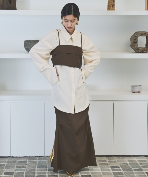 AIC.(エーアイシー)の「ビッグカフスサテンオーバーシャツ(シャツ/ブラウス・レディース・キナリ・FREE)」の10枚目の写真