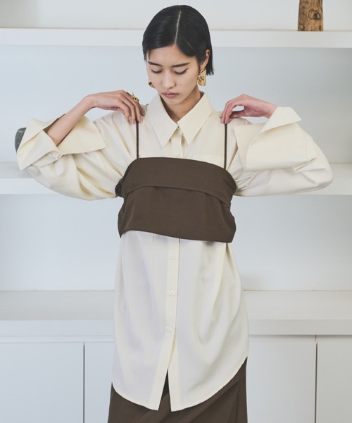 AIC.(エーアイシー)の「ビッグカフスサテンオーバーシャツ(シャツ/ブラウス・レディース・キナリ・FREE)」の5枚目の写真