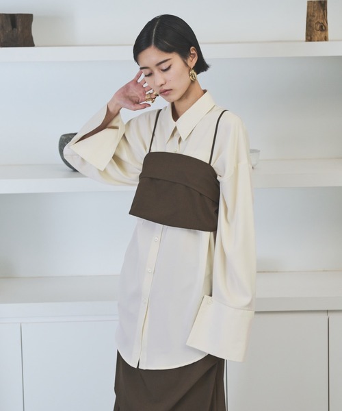 AIC.(エーアイシー)の「ビッグカフスサテンオーバーシャツ(シャツ/ブラウス・レディース・キナリ・FREE)」の8枚目の写真