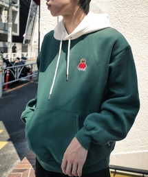 【DOMDOM × RED CAP GIRL コラボ】裏起毛 フード配色プルパーカー フーディー