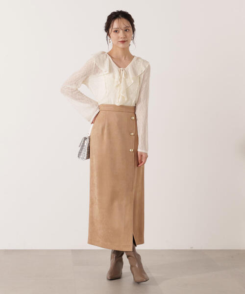 PROPORTION BODY DRESSING（プロポーションボディドレッシング）の「＜ウォッシャブル＞ラッフルレースブラウス / 1215210011（シャツ/ブラウス・レディース・ホワイト系その他/ブラック・FREE）」の12枚目の写真