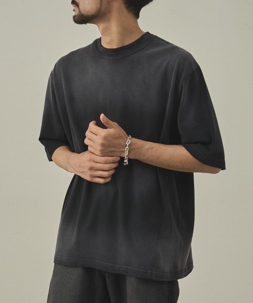 paradigm（パラダイム）の「【paradigm】ガス焼き天竺サルファダイスプレーT（Tシャツ/カットソー・メンズ・ブラック/ネイビー/ダークブラウン・X-LARGE/LARGE/MEDIUM）」の5枚目の写真