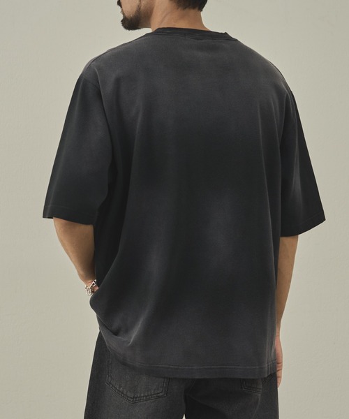 paradigm（パラダイム）の「【paradigm】ガス焼き天竺サルファダイスプレーT（Tシャツ/カットソー・メンズ・ブラック/ネイビー/ダークブラウン・X-LARGE/LARGE/MEDIUM）」の6枚目の写真