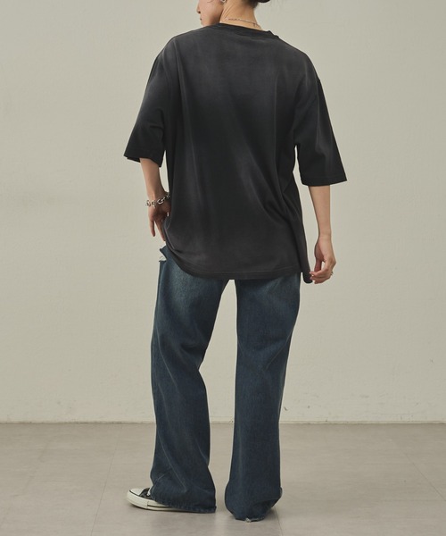 paradigm（パラダイム）の「【paradigm】ガス焼き天竺サルファダイスプレーT（Tシャツ/カットソー・メンズ・ブラック/ネイビー/ダークブラウン・X-LARGE/LARGE/MEDIUM）」の18枚目の写真