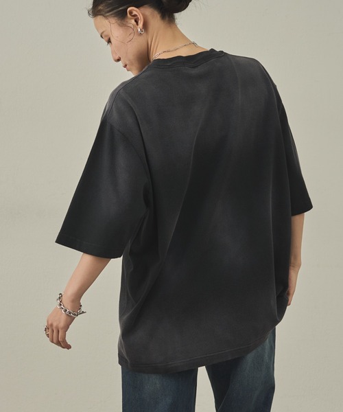 paradigm（パラダイム）の「【paradigm】ガス焼き天竺サルファダイスプレーT（Tシャツ/カットソー・メンズ・ブラック/ネイビー/ダークブラウン・X-LARGE/LARGE/MEDIUM）」の11枚目の写真