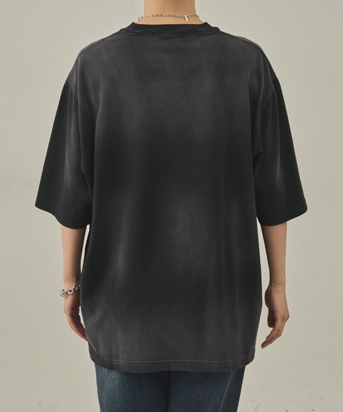 paradigm（パラダイム）の「【paradigm】ガス焼き天竺サルファダイスプレーT（Tシャツ/カットソー・メンズ・ブラック/ネイビー/ダークブラウン・X-LARGE/LARGE/MEDIUM）」の22枚目の写真