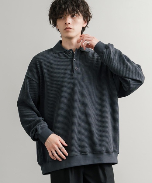 STONE  ダークブラウン 長袖ポロシャツ サイズM 90年 STONE ダークブラウン 長袖ポロシャツ サイズM 90年 STONE ダーク