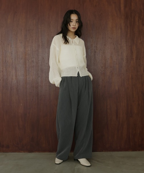 本日タイムSALE✨VONDEL（フォンデル）鍵編みポロニット 本日タイム