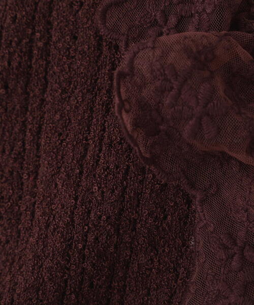 FREE'S MART（フリーズマート）の「◆ミニブークレーフリルレースカーディガン（ニット/セーター・レディース・ホワイト/ブラウン/ピンク・FREE）」の7枚目の写真