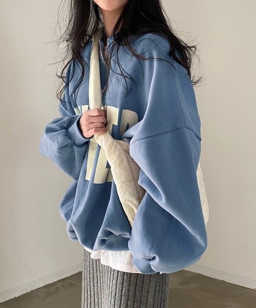 LAFFMO（ラフモ）の「ハーフジップビッグロゴスウェット（スウェット・レディース・グレー/イエロー/ブルー・F）」の17枚目の写真