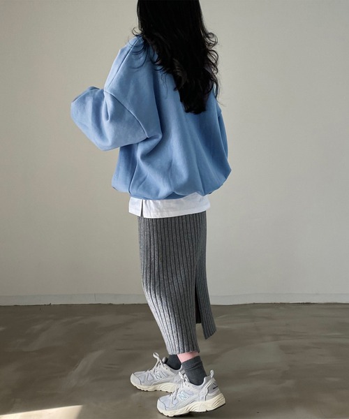 LAFFMO（ラフモ）の「ハーフジップビッグロゴスウェット（スウェット・レディース・グレー/イエロー/ブルー・F）」の19枚目の写真