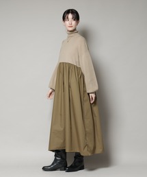 NANO universe（ナノユニバース）の「異素材コンビドッキングタートルワンピース（ワンピース）」