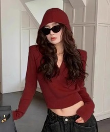 HALEY PESCA（ヘーリーペスカ）の「HALEY PESCA/ショート丈　フードニットトップス（ニット/セーター・レディース）」