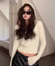 HALEY PESCA | HALEY PESCA/ショート丈　フードニットトップス(ニット/セーター)