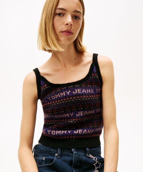 tommy jeans(トミー ジーンズ)の「フェアアイルニットキャミソール(ニット/セーター・レディース・ブラック・MEDIUM/SMALL/X-SMALL)」の3枚目の写真