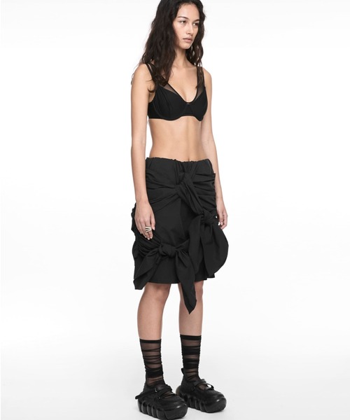 NACHE(ナチェ)の「NACHE/ナチェ/TWIST TIE MIDI SKIRT(スカート・レディース・ブラック/アイボリー・1/0)」の6枚目の写真