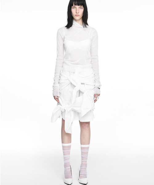 NACHE(ナチェ)の「NACHE/ナチェ/TWIST TIE MIDI SKIRT(スカート・レディース・ブラック/アイボリー・1/0)」の10枚目の写真