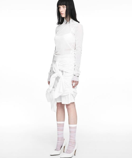 NACHE(ナチェ)の「NACHE/ナチェ/TWIST TIE MIDI SKIRT(スカート・レディース・ブラック/アイボリー・1/0)」の11枚目の写真