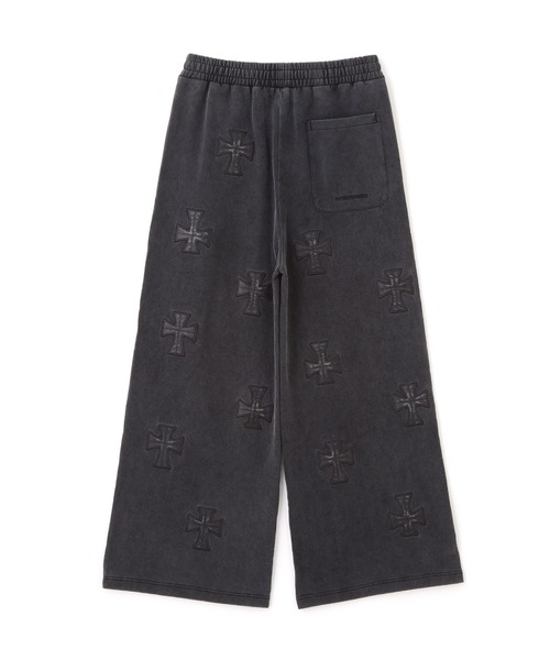 UNKNOWN LONDON(アンノウン・ロンドン)の「UNKNOWNLONDON/アンノウンロンドン/LHP別注 Leather Cross Buggy Pants(スウェットパンツ・レディース・ブラック/ホワイト・S/M/L)」の7枚目の写真