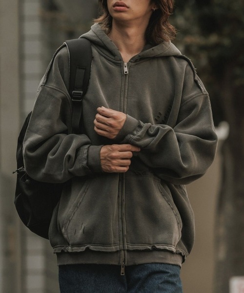 ALL RUNS（オールランズ）の「△Remake patch zip hoodie/リメイク