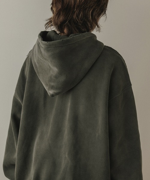 ALL RUNS（オールランズ）の「ヴィンテージ ウォッシュ加工 ダブルジップパーカー（パーカー・メンズ・ブラック/ブラウン/レッド/ダークグレー・M/L）」の9枚目の写真