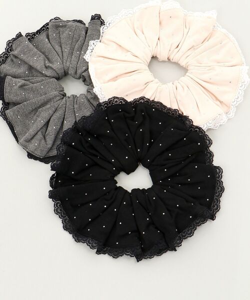 MAJESTIC LEGON（マジェスティックレゴン）の「ラインストーンシュシュ（シュシュ・レディース・ピンク/グレー/ブラック・FREE）」の9枚目の写真