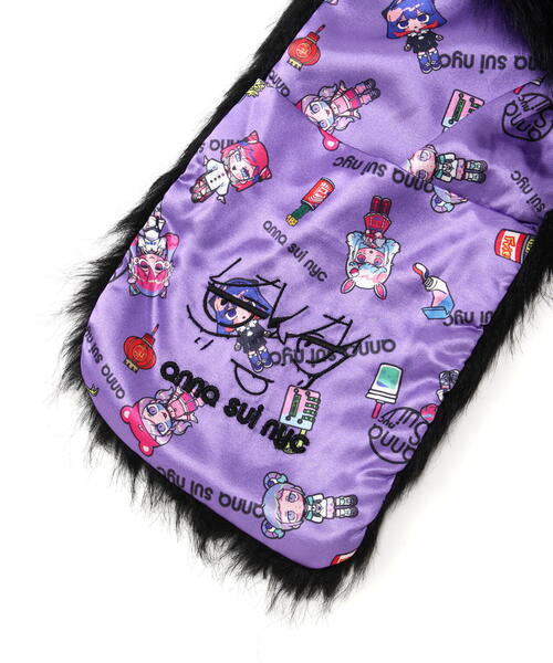 ANNA SUI NYC（アナ スイ エヌ ワイ シー）の「ANNA SUI NYC/アナ スイ エヌワイシー/『×寺田てら』TERAキャットファーマフラー/15272347（マフラー・レディース・ブラック・F）」の3枚目の写真