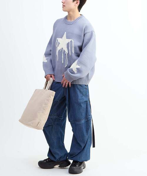 CONVERSE TOKYO（コンバーストウキョウ）の「STAR★ FRINGE KNIT PULLOVER（ニット/セーター・レディース・ネイビー/アイボリー/サックスブルー/ブラック・SMALL/MEDIUM）」の6枚目の写真