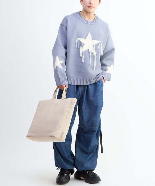 CONVERSE TOKYO（コンバーストウキョウ）の「STAR★ FRINGE KNIT PULLOVER（ニット/セーター・レディース・ネイビー/アイボリー/サックスブルー/ブラック・SMALL/MEDIUM）」の7枚目の写真