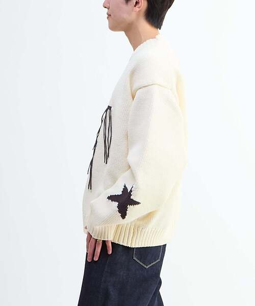 CONVERSE TOKYO（コンバーストウキョウ）の「STAR★ FRINGE KNIT PULLOVER（ニット/セーター・レディース・ネイビー/アイボリー/サックスブルー/ブラック・SMALL/MEDIUM）」の9枚目の写真