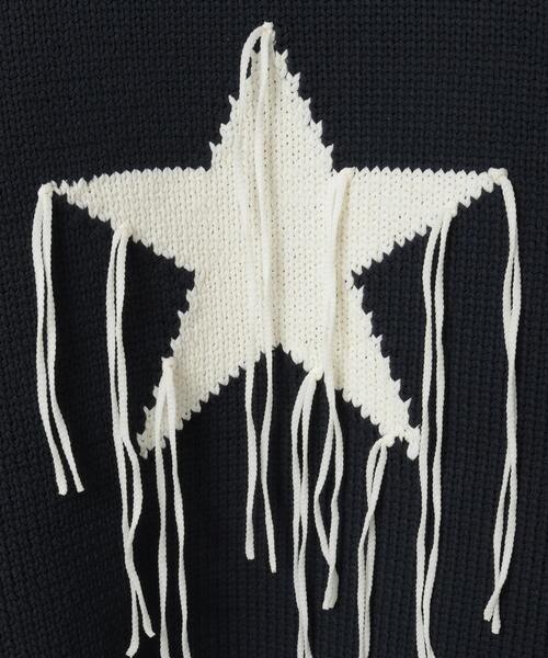 CONVERSE TOKYO（コンバーストウキョウ）の「STAR★ FRINGE KNIT PULLOVER（ニット/セーター・レディース・ネイビー/アイボリー/サックスブルー/ブラック・SMALL/MEDIUM）」の21枚目の写真