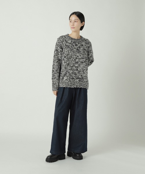 ZUCCa（ズッカ）の「スラブMIXニット / ニットプルオーバー / S（ニット/セーター・レディース・ブルー/オレンジ/ブラック・M size）」の5枚目の写真